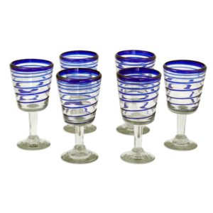 blue glass goblet